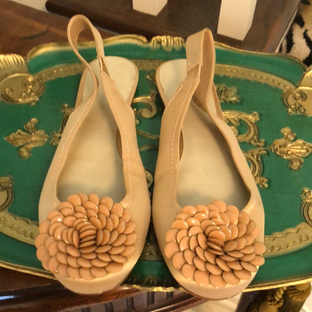 Elegant Beige/peach Slingback Sandals by Nine West